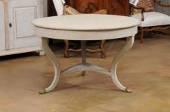 Danish 1810s Painted Hall Center Table with Curving Legs and Brass Lion Paw Feet - 3491222