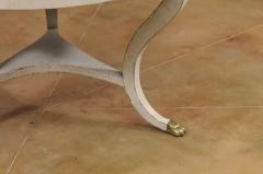 Danish 1810s Painted Hall Center Table with Curving Legs and Brass Lion Paw Feet - 3491228