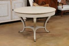 Danish 1810s Painted Hall Center Table with Curving Legs and Brass Lion Paw Feet - 3491230