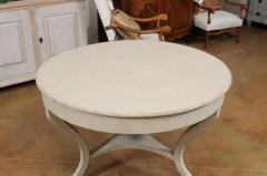 Danish 1810s Painted Hall Center Table with Curving Legs and Brass Lion Paw Feet - 3491231