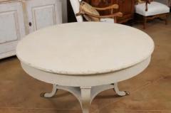 Danish 1810s Painted Hall Center Table with Curving Legs and Brass Lion Paw Feet - 3491255