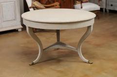 Danish 1810s Painted Hall Center Table with Curving Legs and Brass Lion Paw Feet - 3491271