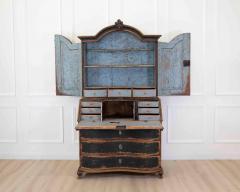 Danish 18th Century Bow Fronted Rococo Secretary - 4707219