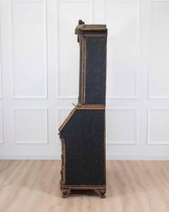 Danish 18th Century Bow Fronted Rococo Secretary - 4707328
