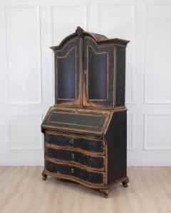 Danish 18th Century Bow Fronted Rococo Secretary - 4707360