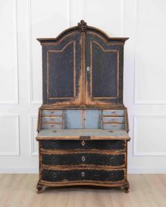 Danish 18th Century Bow Fronted Rococo Secretary - 4707361