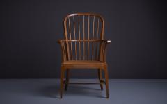 Danish 1950s Oak Windsor Arm Chair with Webbed Seat - 2965340