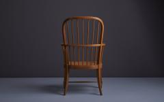 Danish 1950s Oak Windsor Arm Chair with Webbed Seat - 2965349