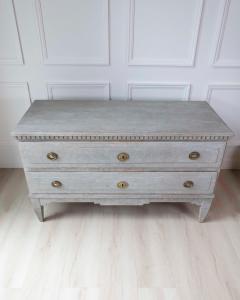 Danish 19th Century Gustavian Grey Painted Chest of Drawers - 4571783
