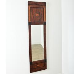 Danish 19th Century Mahogany Inlay Narrow Mirror - 4215657