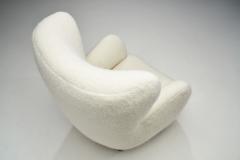 Danish Armchair and Ottomans with Stained Beech Bun Feet Denmark 1940s - 2294932