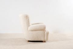 Danish Armchair circa 1940 Newly Upholstered with Boucl Fabric - 3033531