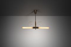 Danish Art Deco Brass Hanging Lamp Denmark 1940s - 4593151