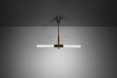 Danish Art Deco Brass Hanging Lamp Denmark 1940s - 4593199