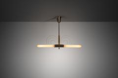 Danish Art Deco Brass Hanging Lamp Denmark 1940s - 4593200