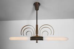 Danish Art Deco Brass Hanging Lamp Denmark 1940s - 4593204