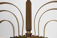 Danish Art Deco Brass Hanging Lamp Denmark 1940s - 4593207