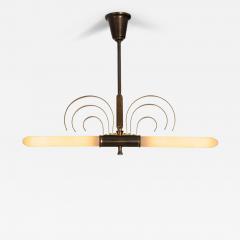 Danish Art Deco Brass Hanging Lamp Denmark 1940s - 4603276