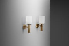 Danish Brass Torch Wall Sconces Denmark ca 1960s - 3163663