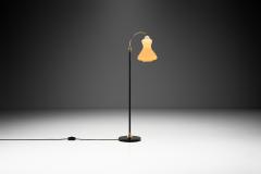 Danish Brass and Metal Floor Lamp with Opal Glass Shade Denmark 1950s - 4142686