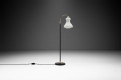 Danish Brass and Metal Floor Lamp with Opal Glass Shade Denmark 1950s - 4142687