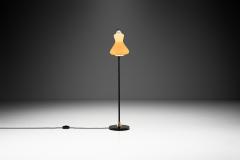 Danish Brass and Metal Floor Lamp with Opal Glass Shade Denmark 1950s - 4142688