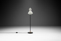 Danish Brass and Metal Floor Lamp with Opal Glass Shade Denmark 1950s - 4142689