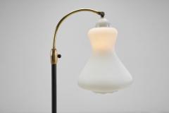 Danish Brass and Metal Floor Lamp with Opal Glass Shade Denmark 1950s - 4142693