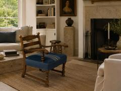 Danish Cabinetmaker Armchair Wool Carved Oak Denmark 1920s - 4751502