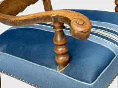 Danish Cabinetmaker Armchair Wool Carved Oak Denmark 1920s - 4751510