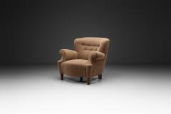 Danish Cabinetmaker Armchair in Light Brown Upholstery Denmark 1940s - 4691591