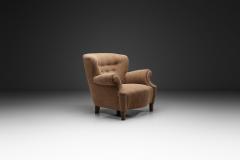 Danish Cabinetmaker Armchair in Light Brown Upholstery Denmark 1940s - 4691665