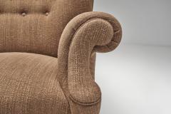 Danish Cabinetmaker Armchair in Light Brown Upholstery Denmark 1940s - 4696145