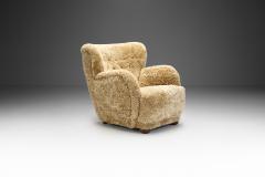 Danish Cabinetmaker Armchair in Warm Sheepskin Denmark ca 1950s - 4584328