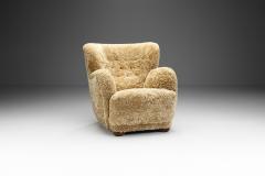 Danish Cabinetmaker Armchair in Warm Sheepskin Denmark ca 1950s - 4584355