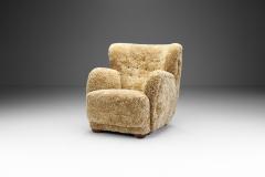 Danish Cabinetmaker Armchair in Warm Sheepskin Denmark ca 1950s - 4584356