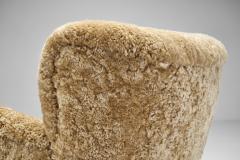 Danish Cabinetmaker Armchair in Warm Sheepskin Denmark ca 1950s - 4584359