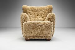 Danish Cabinetmaker Armchair in Warm Sheepskin Denmark ca 1950s - 4584364