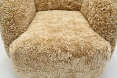 Danish Cabinetmaker Armchair in Warm Sheepskin Denmark ca 1950s - 4584367