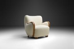 Danish Cabinetmaker Armchair with Curved Armrests Denmark 1940s - 4691883