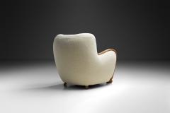 Danish Cabinetmaker Armchair with Curved Armrests Denmark 1940s - 4691949