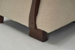 Danish Cabinetmaker Armchair with Oak Overlays Denmark ca 1950s - 4433457