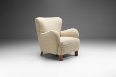 Danish Cabinetmaker Armchair with Patterned Upholstery Denmark 1940s - 2350703
