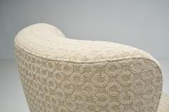 Danish Cabinetmaker Armchair with Patterned Upholstery Denmark 1940s - 2350710