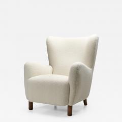 Danish Cabinetmaker Armchair with Stained Beech Legs Denmark 1940s - 2225356