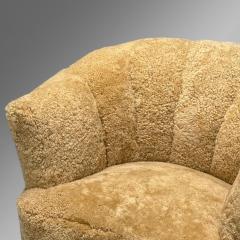 Danish Cabinetmaker Banana Lounge Chair Honey Sheepskin Denmark 1940s - 3961607