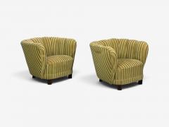 Danish Cabinetmaker Banana Lounge Chairs Beech Velour Denmark 1940s - 4750396