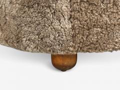 Danish Cabinetmaker Banana Sofa Sahara Sheepskin Beechwood Denmark 1940s - 4738664