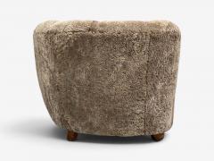 Danish Cabinetmaker Banana Sofa Sahara Sheepskin Beechwood Denmark 1940s - 4738667