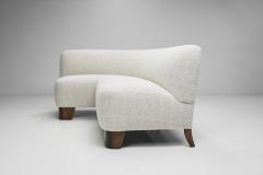 Danish Cabinetmaker Corner Sofa with Stained Wood Legs Denmark ca 1930s - 2508128